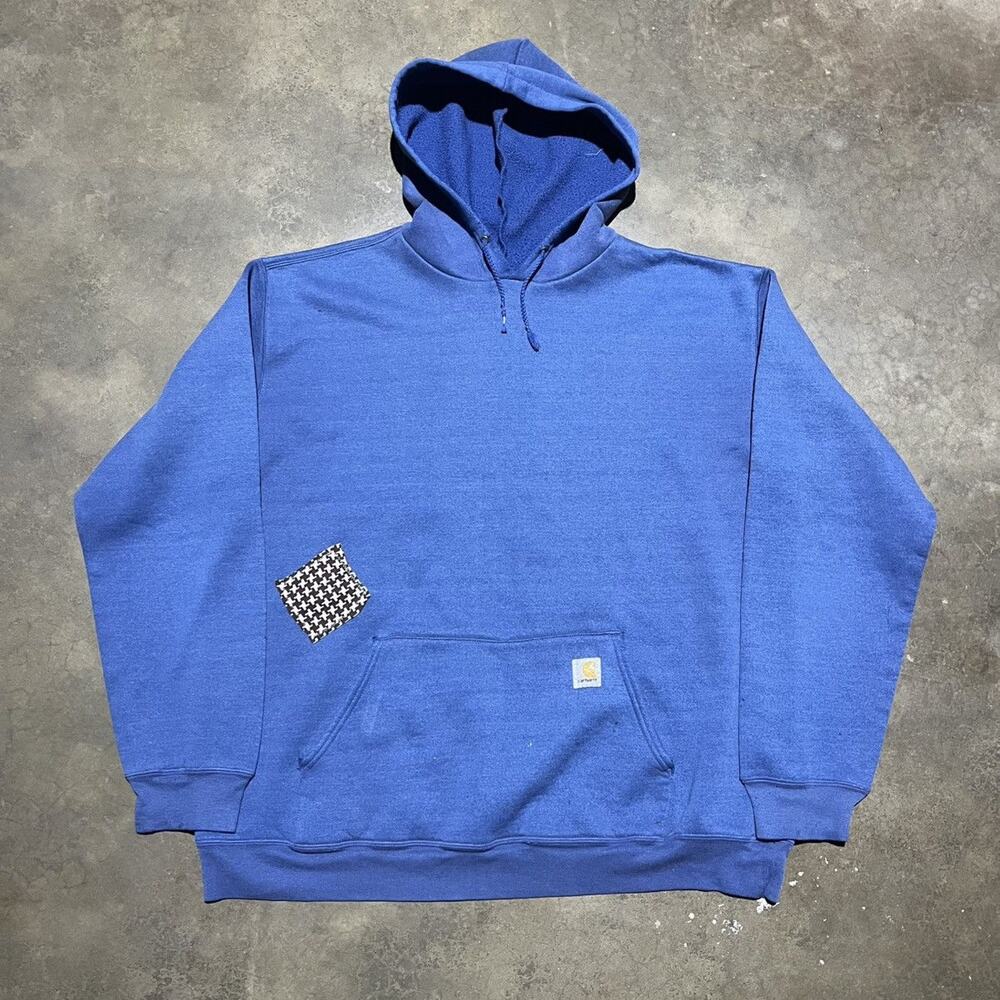 Vintage 90s Carhartt Blue Boxy Repaired Hoodie